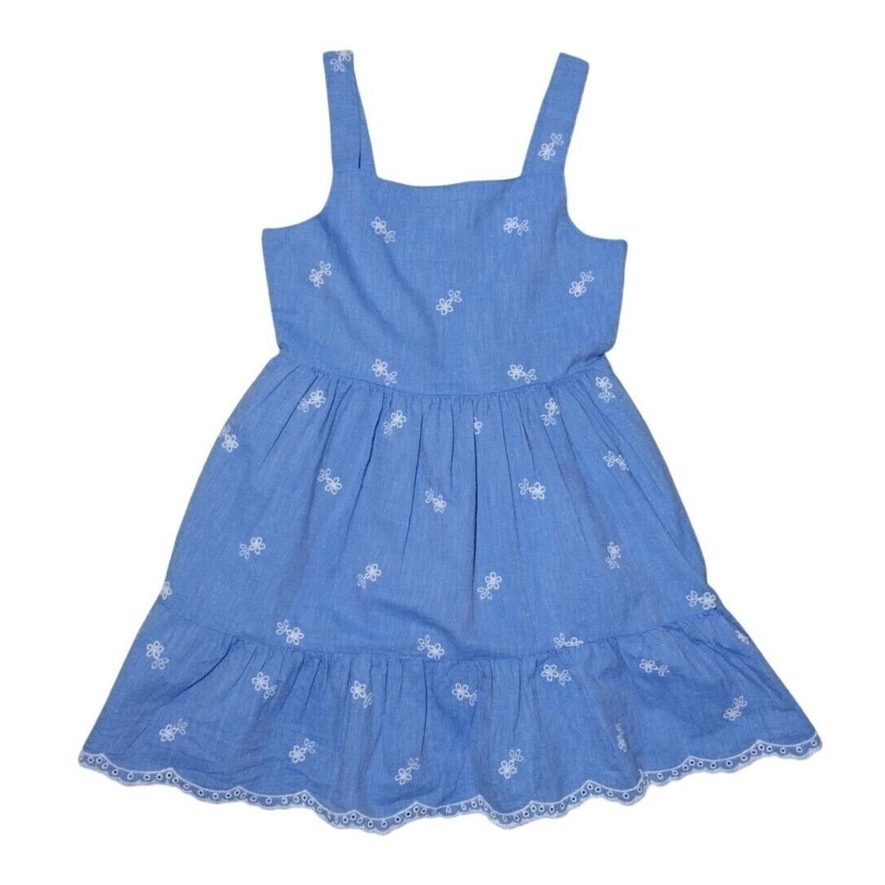 Cat & Jack Floral Sleeveless Dress - Blue, S (6/7)
